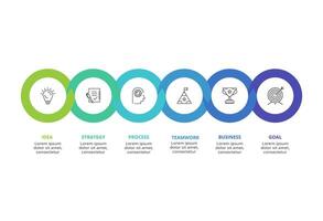 resumen flechas de grafico, diagrama con 6 6 pasos, opciones, partes o procesos. negocio modelo para presentación vector