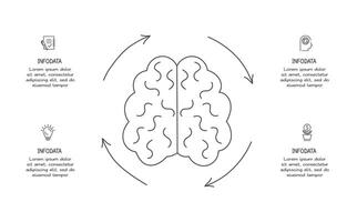 Doodle infographic elements with 4 options. business template for presentation vector