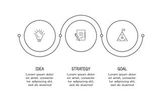 Doodle infographic elements with 3 options. business template for presentation vector
