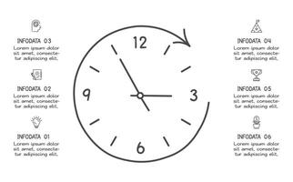 Doodle infographic elements with 6 options. business template for presentation vector