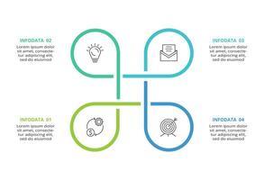 Abstract arrows of graph, diagram with 4 steps, options, parts or processes. business template for presentation vector