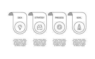 Doodle infographic elements with 4 options. business template for presentation vector