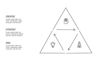 Doodle infographic elements with 3 options. business template for presentation vector