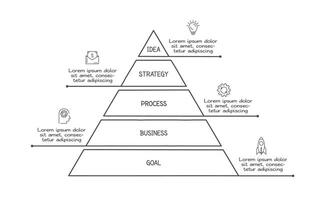garabatear infografía elementos con 5 5 opciones negocio modelo para presentación vector