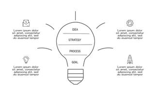 Doodle infographic elements with 4 options. business template for presentation vector