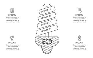 Doodle infographic elements with 4 options. business template for presentation vector