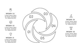 Doodle infographic elements with 5 options. business template for presentation vector