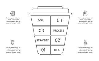 Doodle infographic elements with 4 options. business template for presentation vector