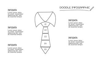 Doodle infographic elements with 5 options. business template for presentation vector
