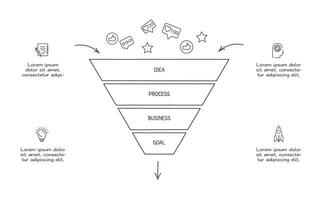 Doodle infographic elements with 4 options. business template for presentation vector