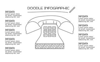 Doodle infographic elements with 9 options. business template for presentation vector