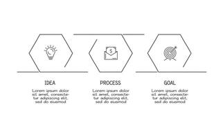 Doodle infographic elements with 3 options. business template for presentation vector