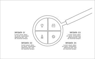 Doodle infographic elements with 4 options. business template for presentation vector
