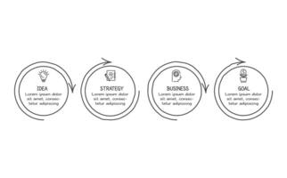 Doodle infographic elements with 4 options. business template for presentation vector