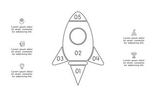 Doodle infographic elements with 5 options. business template for presentation vector