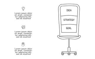 Doodle infographic elements with 3 options. business template for presentation vector