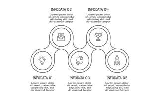 Doodle infographic elements with 5 options. business template for presentation vector