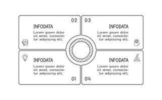 Doodle infographic elements with 4 options. business template for presentation vector