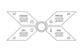 Doodle infographic elements with 4 options. business template for presentation vector