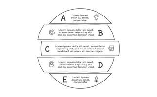 Doodle infographic elements with 5 options. business template for presentation vector