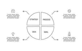 Doodle infographic elements with 4 options. business template for presentation vector