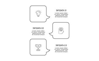 Doodle infographic elements with 3 options. business template for presentation vector