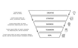 Doodle infographic elements with 5 options. business template for presentation vector