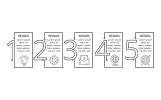 Doodle infographic elements with 5 options. business template for presentation vector