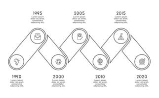 Doodle infographic elements with 7 options. business template for presentation vector
