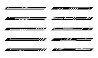 Collection of racing style car body wrap vinyl decals vector