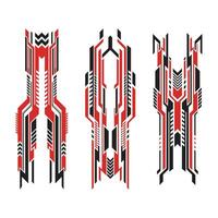 Collection of abstract geometric car wrap racing decals vector