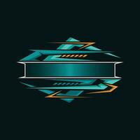 Blank racing logo. Technology digital border. Futuristic gaming frame vector