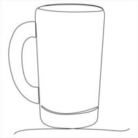 Single line continuous drawing of abstract wine glass simple water goblet line art illustration vector