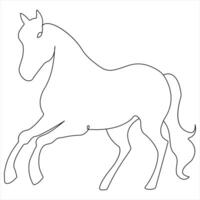 Continuous single line drawing of a horse animal concept single line draw design illustration vector