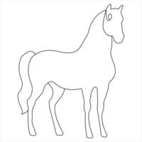 Continuous single line drawing of a horse animal concept single line draw design illustration vector