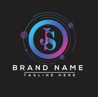 J S logo design template free design vector