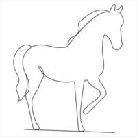 Continuous single line drawing of a horse animal concept single line draw design illustration vector