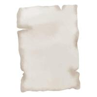 Watercolor ancient page of Paper. Hand drawn illustration of parchment. Drawing of vintage empty sheet for text. Template with retro banner in pastel beige and brown colors vector