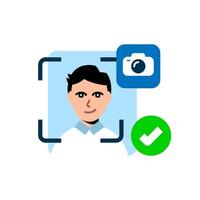 face verification concept illustration flat design. simple modern graphic element for ui, infographic, icon vector