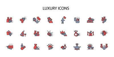 luxury icon set..Editable stroke.linear style sign for use web design,logo.Symbol illustration. vector