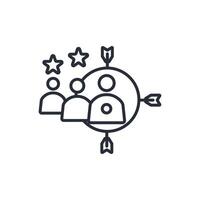 Target audience icon. .Editable stroke.linear style sign for use web design,logo.Symbol illustration. vector