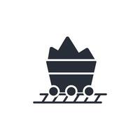 coal wagon icon. .Editable stroke.linear style sign for use web design,logo.Symbol illustration. vector