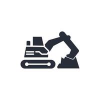 excavator icon. .Editable stroke.linear style sign for use web design,logo.Symbol illustration. vector