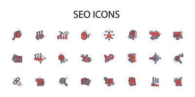 SEO icon set..Editable stroke.linear style sign for use web design,logo.Symbol illustration. vector