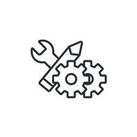 technical support icon. .Editable stroke.linear style sign for use web design,logo.Symbol illustration. vector