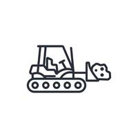 bulldozer icon. .Editable stroke.linear style sign for use web design,logo.Symbol illustration. vector