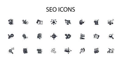 SEO icon set..Editable stroke.linear style sign for use web design,logo.Symbol illustration. vector