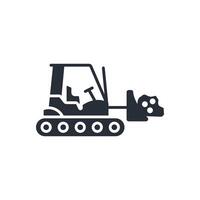 bulldozer icon. .Editable stroke.linear style sign for use web design,logo.Symbol illustration. vector