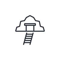mine tunel icon. .Editable stroke.linear style sign for use web design,logo.Symbol illustration. vector