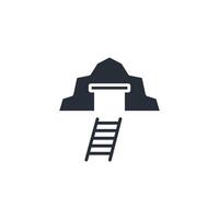 mine tunel icon. .Editable stroke.linear style sign for use web design,logo.Symbol illustration. vector